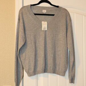 A New Day VNeck Sweater - Sz Small Gray